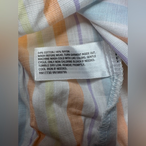 Girls' Sleeveless Summer Top Woven Top Cat & Jack Multi Stripes - Picture 6 of 7